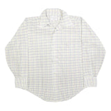 ARROW Mens White Blue & Yellow Checked Shirt XL Classic Button Collar Long