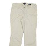 GAP Womens Cotton Blend Beige Regular Straight Trousers W31 L27 Classic Zip