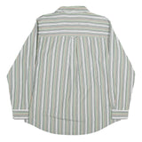 CHAPS Mens Green & White Striped Cotton Shirt L Classic Fit Casual