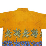 OASIS Mens Yellow & Blue Hawaiian Shirt XL Tropical Floral Palm Pattern