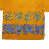 OASIS Mens Yellow & Blue Hawaiian Shirt XL Tropical Floral Palm Pattern