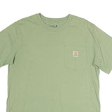 CARHARTT Mens Green Pocket T-Shirt M Short Sleeve Crew Neck Classic Cotton