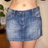 Unbranded Mini Denim Skirt - 32W UK 12 Blue Cotton