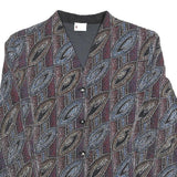 HERMANN LANGE Womens Printed Button Jacket L Polyester Blend Leaf Pattern