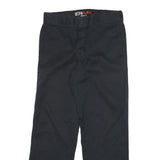 DICKIES Mens Cotton Blend Black Regular Straight Trousers W32 L30 Workwear Zip