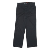 DICKIES Mens Cotton Blend Black Regular Straight Trousers W32 L30 Workwear Zip
