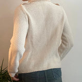 Unbranded Collared Cardigan - Large Cream Acrylic Blend