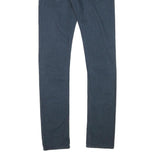 GUESS Mens Slim Blue Cotton Blend Trousers W29 L33 Stylish Zip Closure