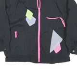 SUN GEAR Womens Black & Pink Nylon Jacket M Lightweight Colourblock Retro Style