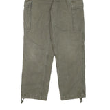 Relaxed Fit Mens Cotton Blend Cargo Trousers W29 L29 Olive Green Casual Zip