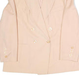 Womens Cream Double Breasted Button Polyester Blend Jacket XL Plain Elegant