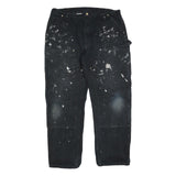CARHARTT Mens Cotton Black Regular Straight Trousers W38 L32 Workwear Utility