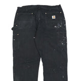 CARHARTT Mens Cotton Black Regular Straight Trousers W38 L32 Workwear Utility