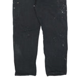 CARHARTT Mens Cotton Black Regular Straight Trousers W38 L32 Workwear Utility