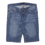 C3 Womens Denim Blue Casual Shorts L W32 Embroidered Pockets