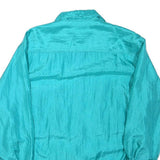 Womens Blue Loose Fit Shirt L Long Sleeve Button Pocket Casual Light