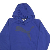 PUMA Mens Blue Hoodie S Cotton Blend Pullover Sweatshirt Sports Casual
