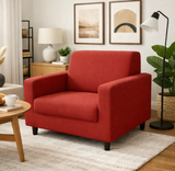 Anyseat 1-Seater Sofa Cover – Plain Wine Red Style Slipcover for Living Room Chair Protection