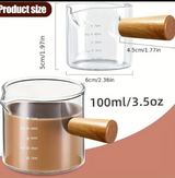 Anygleam Measuring Cup 100ml With Wooden Handle Dual Spout Kitchen Tools