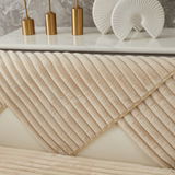 Anyseat Sofa Towel Super Soft Linear Camel Rabbit Plush Quilted Couch Cover L-shaped Sectional Anti-slip Sofa Cover