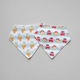 the wee bean bib set in takoyaki and taiyaki