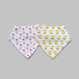 the wee bean organic cotton baby bandana bib yogurt drink yakult vita lemon tea