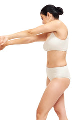 Serena Mid-rise Bikini Bottom Platinum Texture Fabric