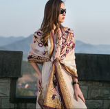 Anyyou 100% Mulberry Silk Mixcolor Long Scarf Luxury Brand Women Beach Shawl Wear Swimwear Pashimina Face Shield Foulard