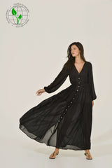 Black Chiffon Maxi Dress
