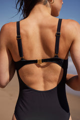 Woman's One Piece Swimsuit with Molded Cups Black