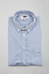 Blue Striped Cotton Shirt for Men