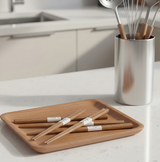 Anygleam Natural Wood Color 5pairs Wooden Sushi Chopsticks Reusable Kitchen Tableware