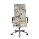 Anyseat Office Chair Cover – Beige Floral Tropical, Zippered Elastic Stretch, High‑Back Slipcover Protector