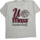 Umass Basketball Fruit Of The Loom Single Stitch T-Shirt - XL Grey Cotton