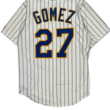 Milwaukee Brewers Majestic Striped Jersey - Small Blue Polyester