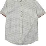 Lee Polka Dot Short Sleeve Shirt - Large White Cotton
