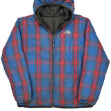 Age 18/20 The North Face Checked Puffer - XL Blue Down