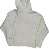 Vintage Reverse Weave Champion Hoodie - Large Cream Cotton