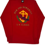 Run For Humanity 5K Classic Screen Stars Single Stitch Long Sleeve T-Shirt - Medium Red Cotton Blend