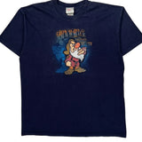 Grumpy Graphic Disney Cartoon T-Shirt - Large Navy Cotton