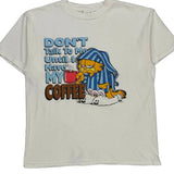 Single Stitch Garfield Tultex Cartoon T-Shirt - Large White Cotton
