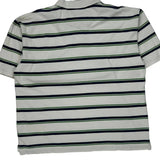 Disney Striped Polo Shirt - Large White Cotton