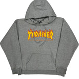 Thrasher Graphic Hoodie - Small Gray Cotton