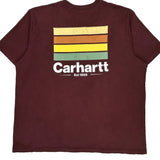Carhartt Graphic T-Shirt - 2XL Burgundy Cotton