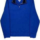 Tommy Hilfiger 1/4 Zip - Large Blue Cotton
