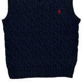 Age 6 Red Pony Logo Polo By Ralph Lauren Sweater Vest - XS Navy Cotton