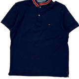 Tommy Hilfiger Striped Polo Shirt - Medium Navy Cotton