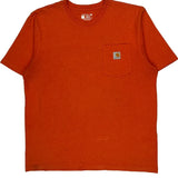 Carhartt T-Shirt - Large Orange Cotton