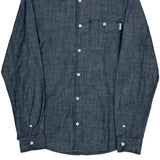 Carhartt Collarless Shirt - Small Blue Cotton