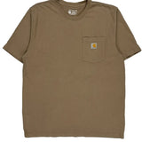 Carhartt T-Shirt - Large Brown Cotton